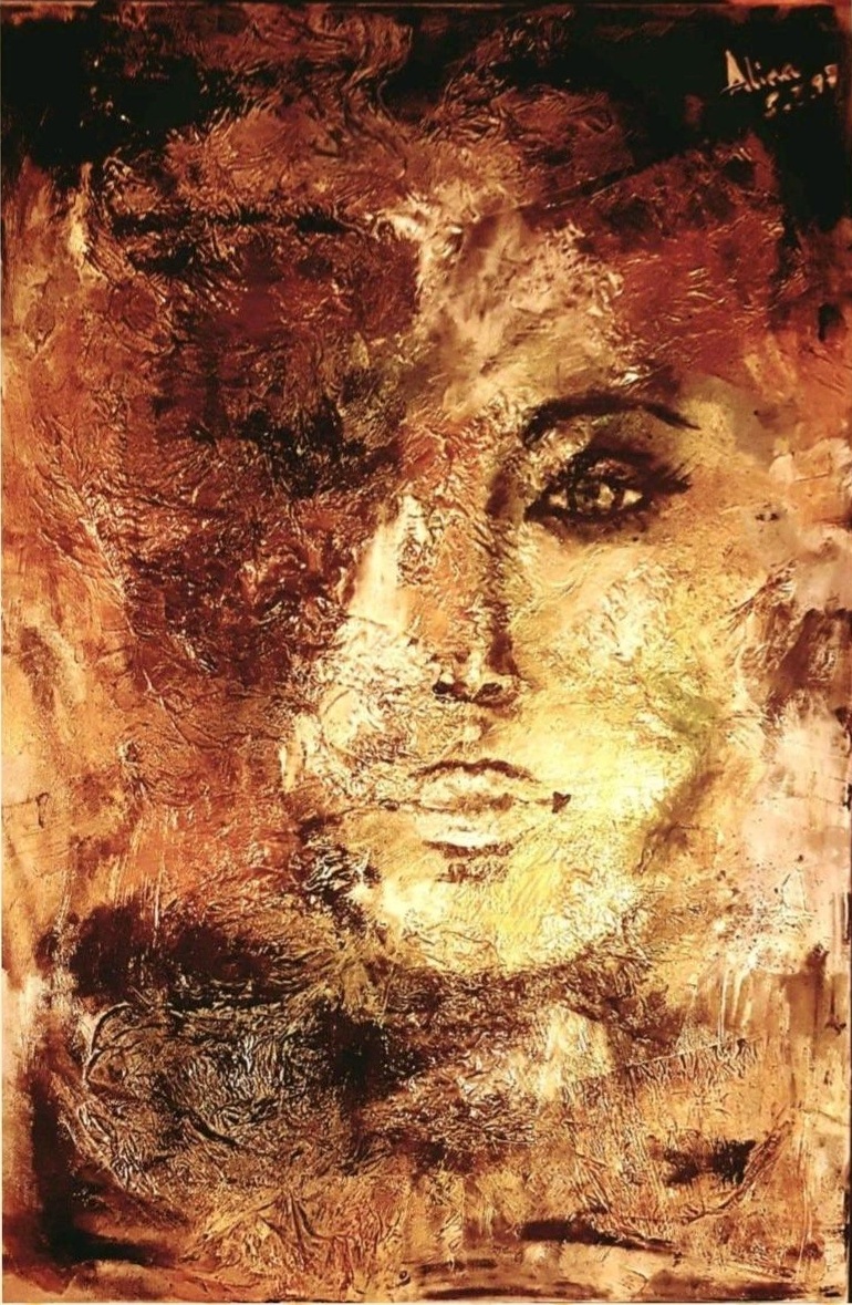 ArteDiAlina.com painting: golden face